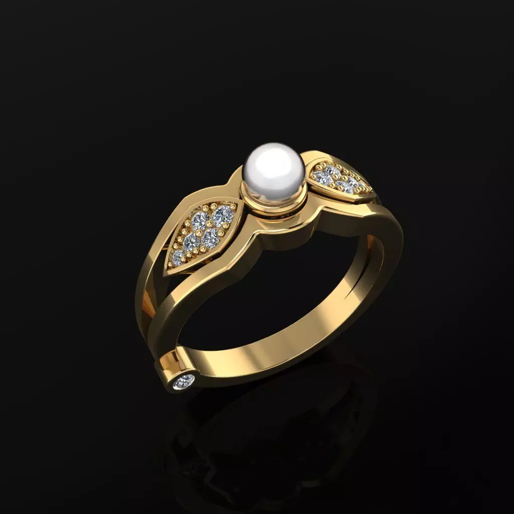 Ring with Pearl 3D print model