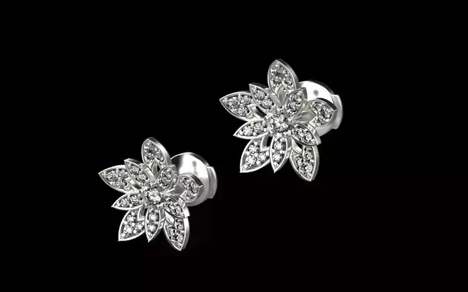 Lotus earrings 141223 3D print model