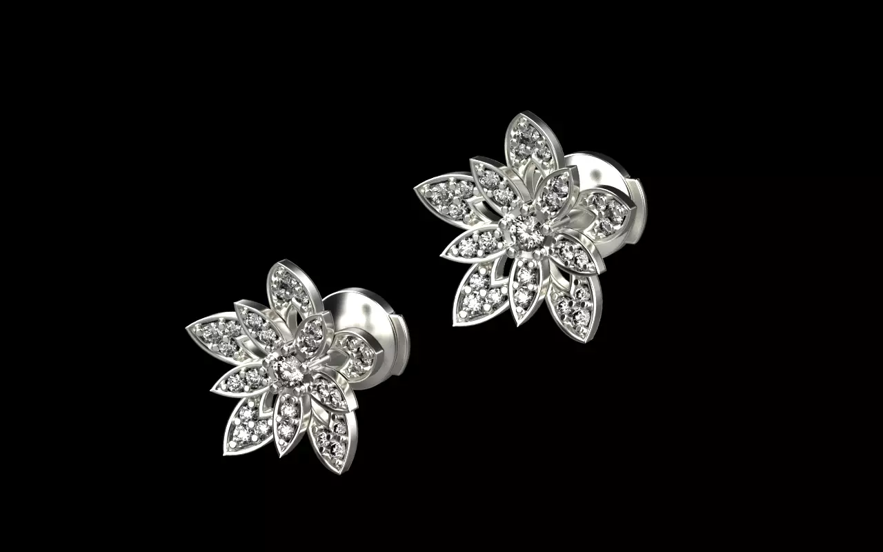 Lotus earrings 141223 3D print model
