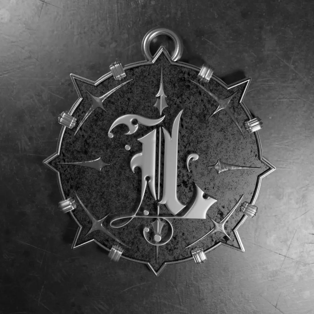 Medallion with letter L 3D printable model 3D print model