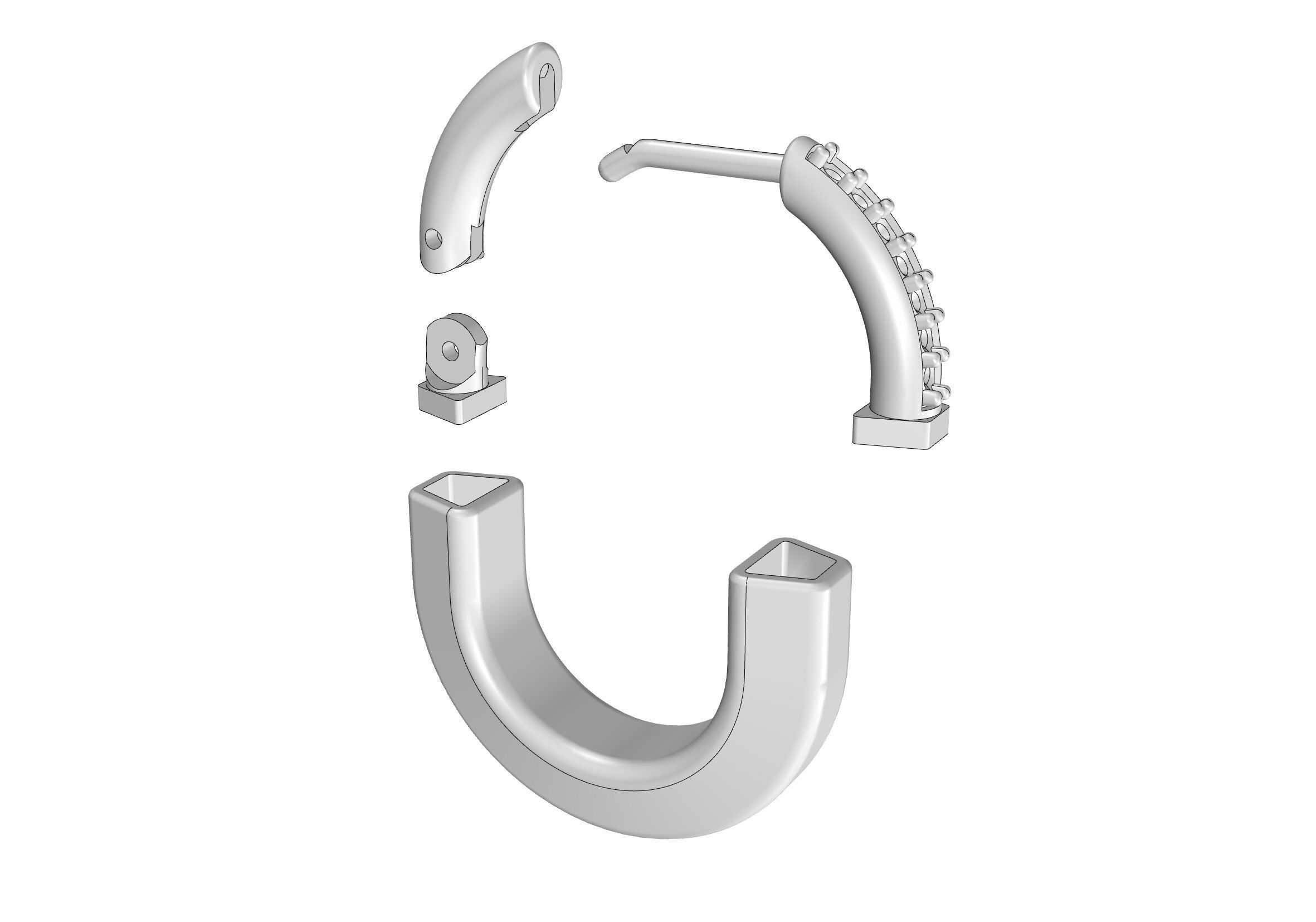 Tiffany earrings lock 3D print model_6