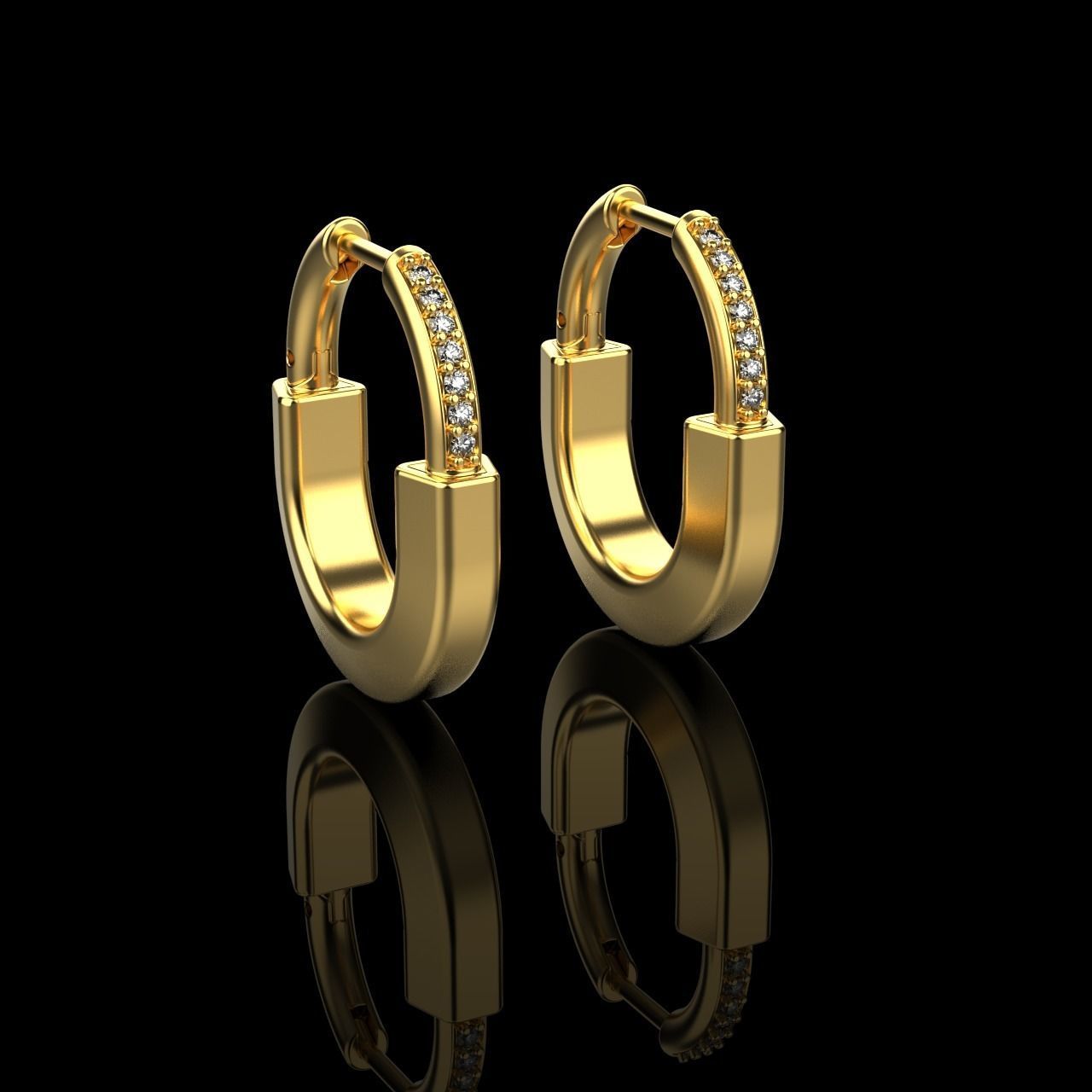 Tiffany earrings lock 3D print model_3