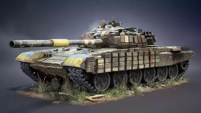 T-72B Tank Game Ready Low-poly 3D model