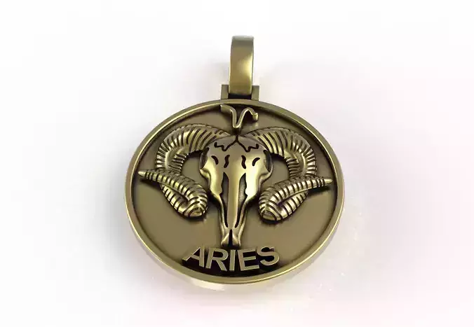 Ram Skull Coin Pendant