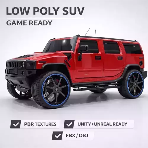 Hummer H2 SUV Stylized Game Ready with interior
