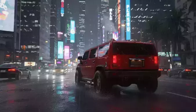 Hummer H2 SUV  Stylized Game Ready Vehicle 3D Model  3D model