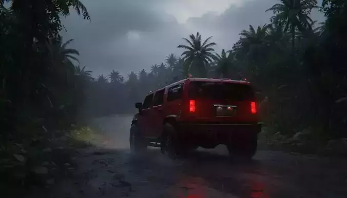 Hummer H2 SUV  Stylized Game Ready Vehicle 3D Model 