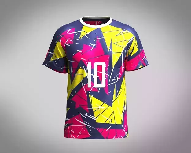 Soccer Hot pink with multi color Jersey Player-10