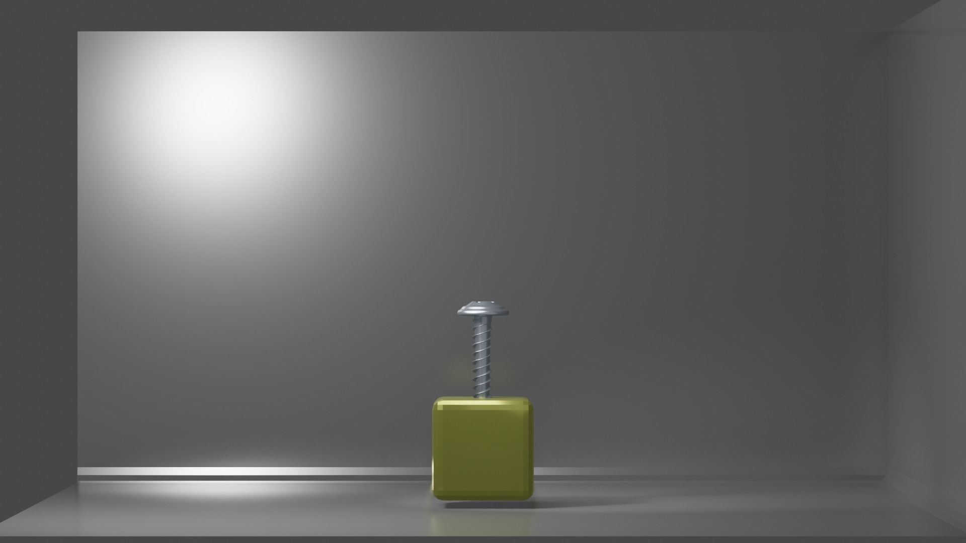 Screw on gold block 3D model_1