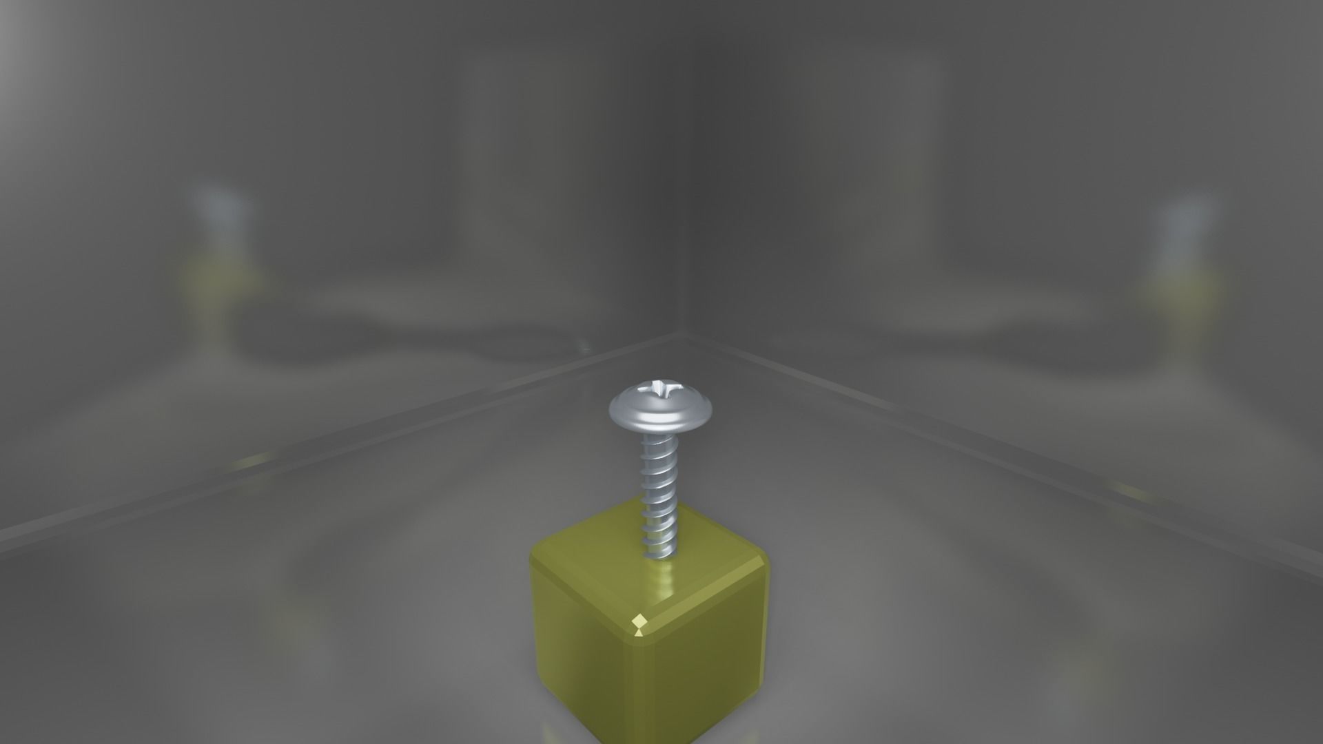 Screw on gold block 3D model_4