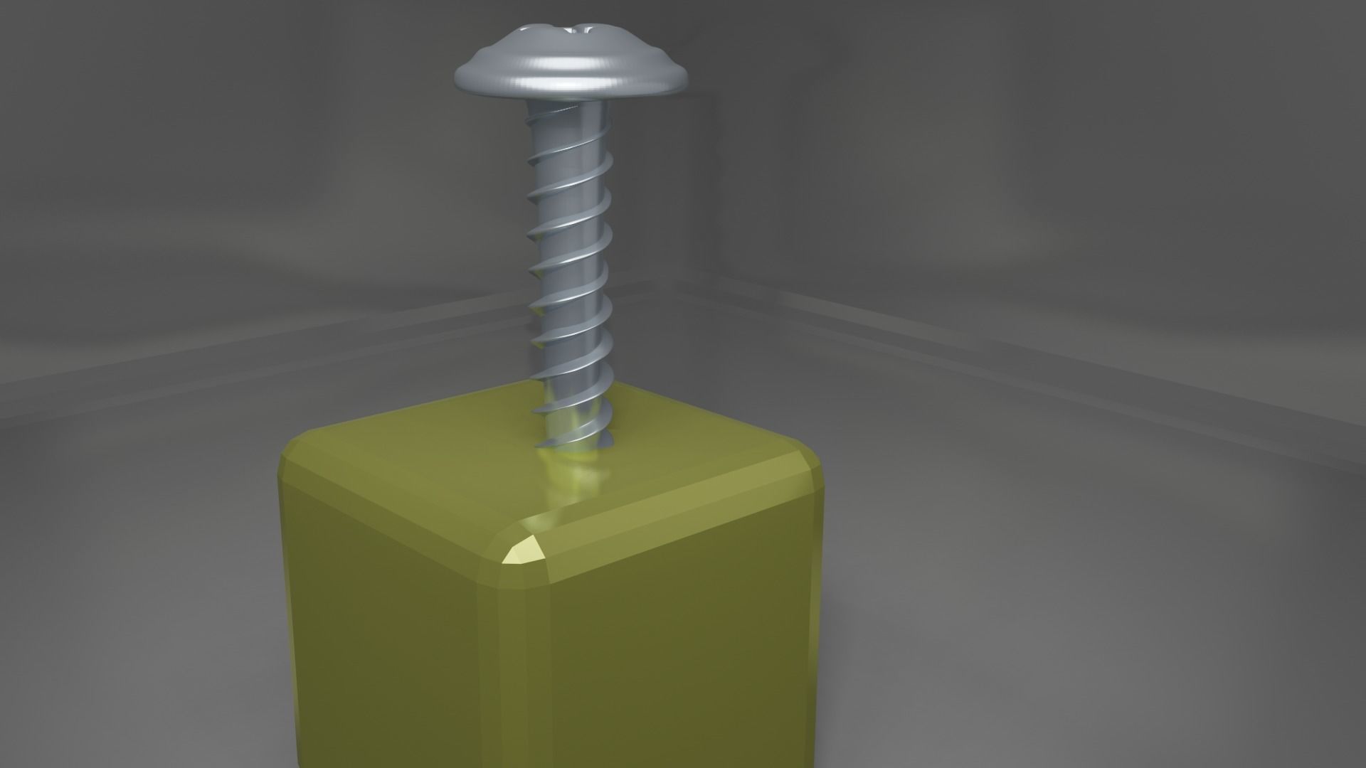 Screw on gold block 3D model_2