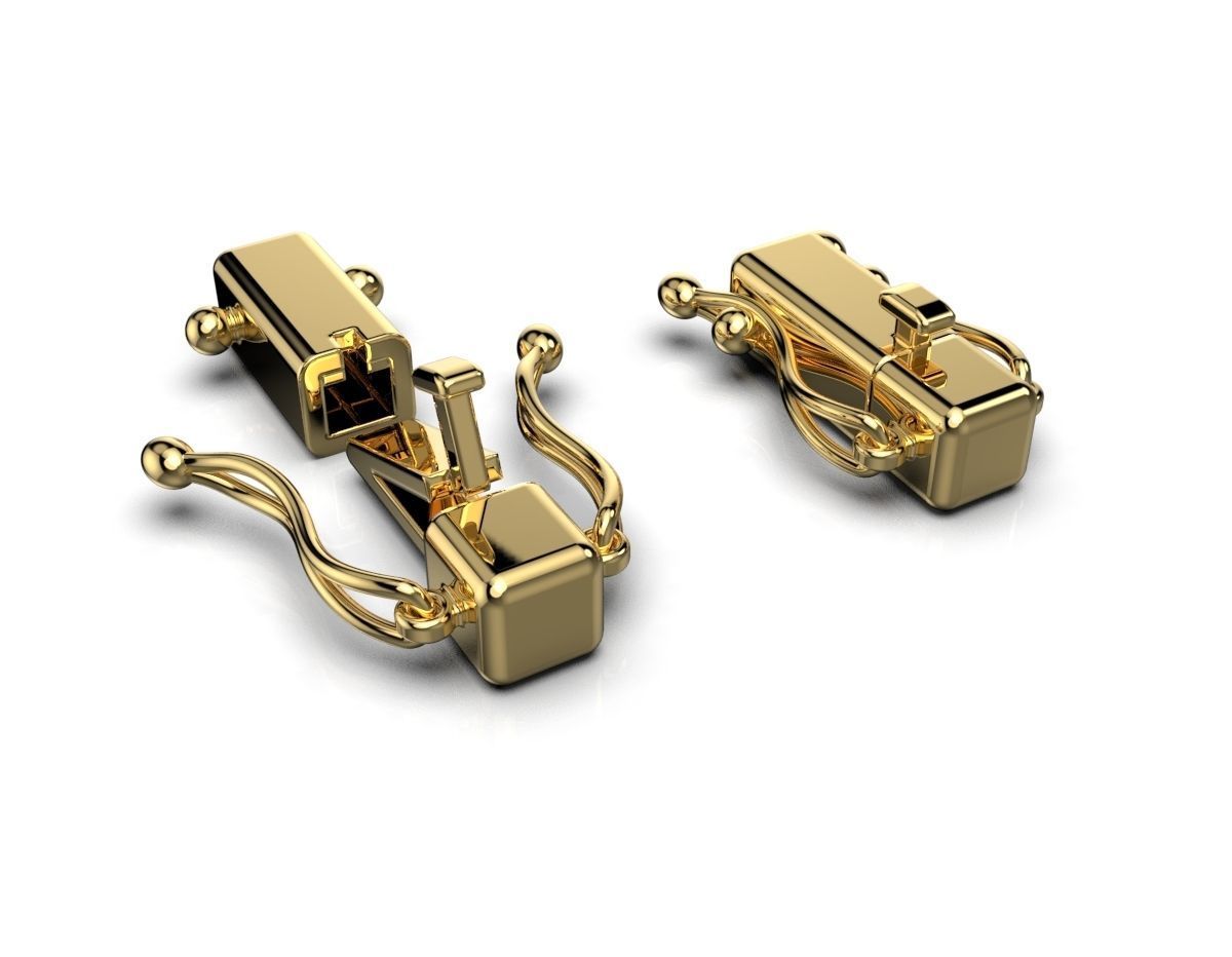 Bracelet lock clasp box 3D print model_3