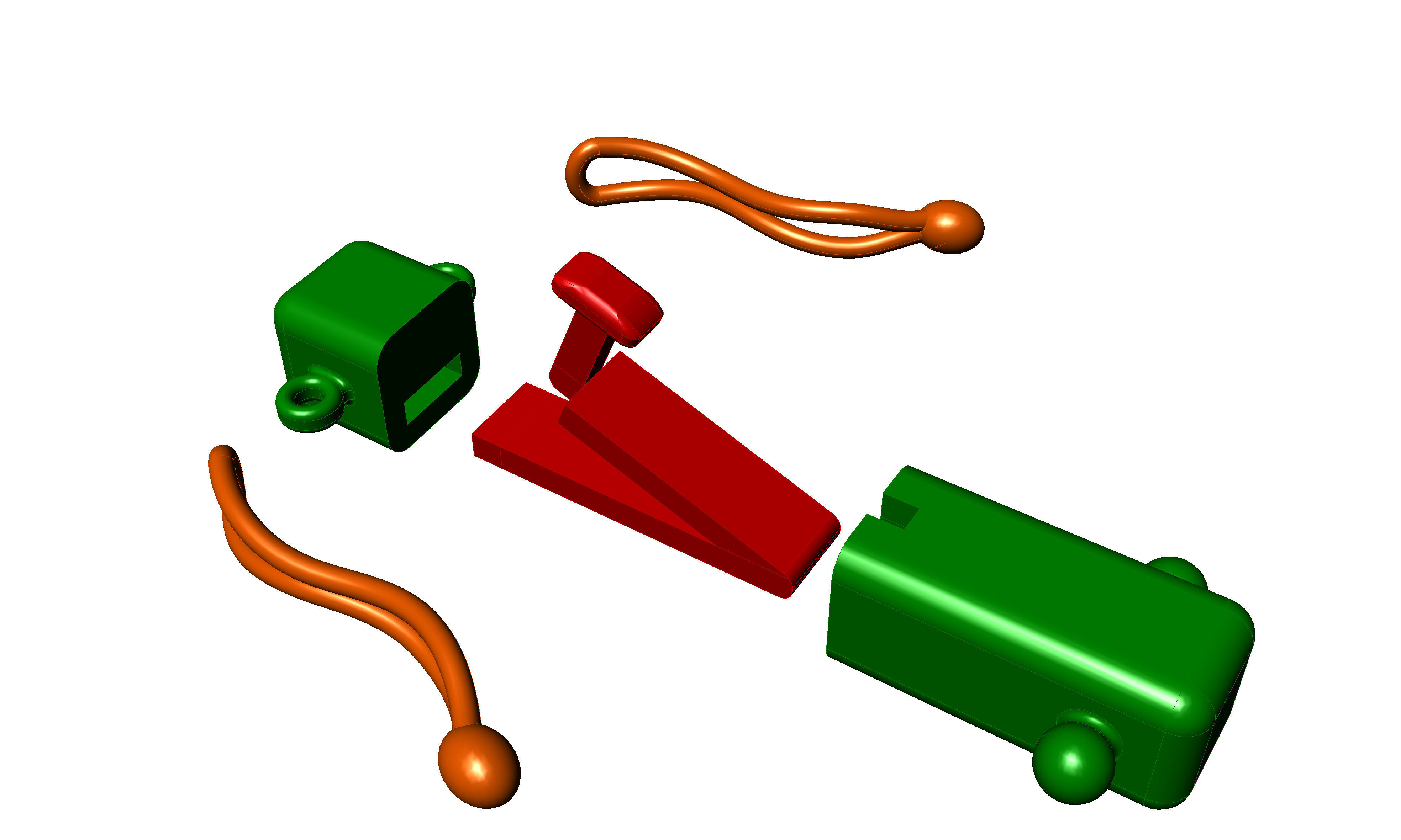 Bracelet lock clasp box 3D print model_7