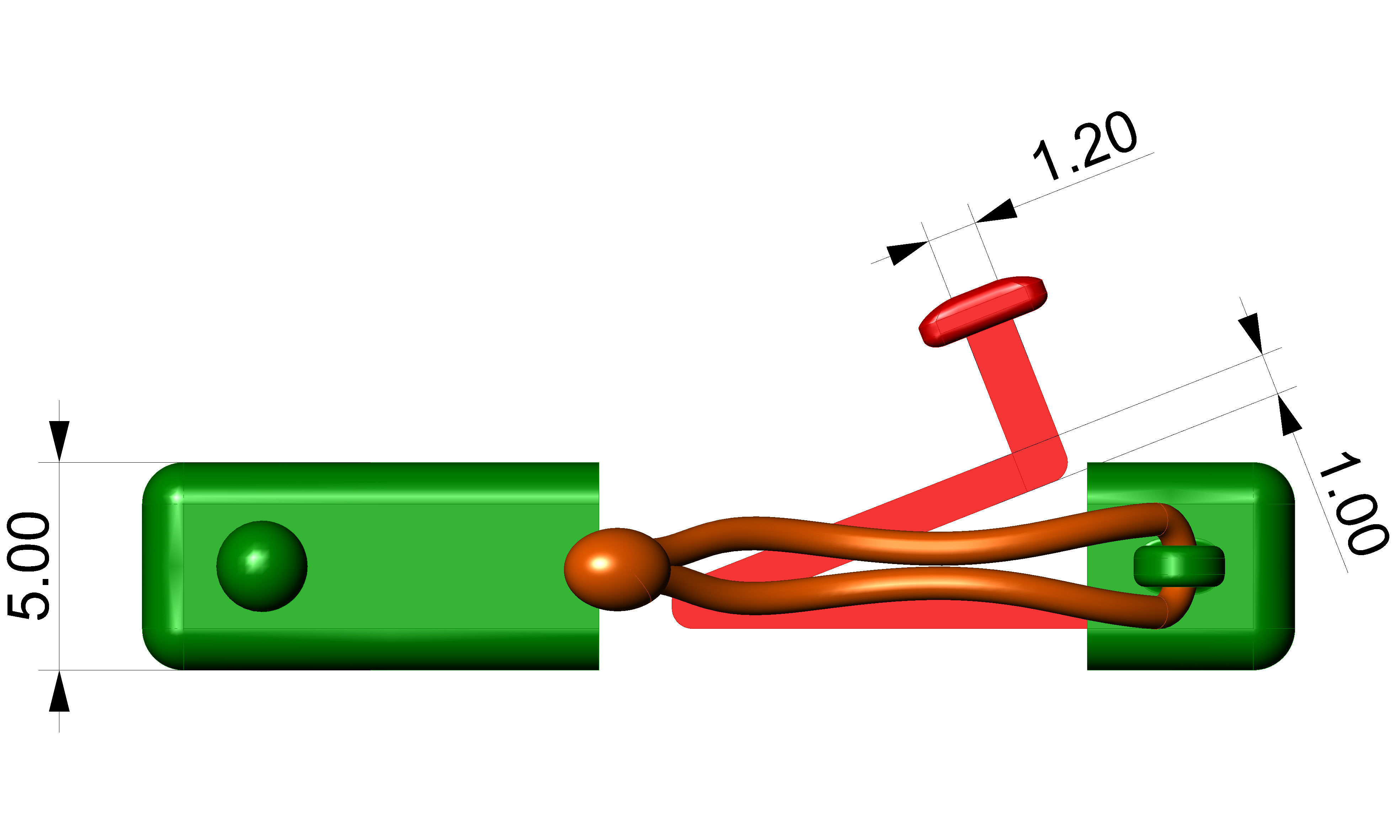 Bracelet lock clasp box 3D print model_9