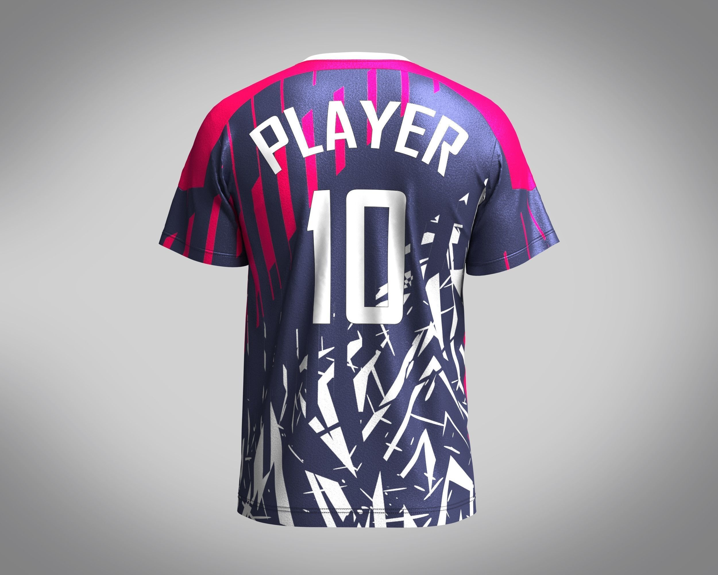 Soccer Dark blue with multi color Jersey Player-10 3D model_3
