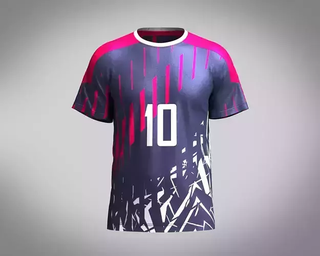 Soccer Dark blue with multi color Jersey Player-10