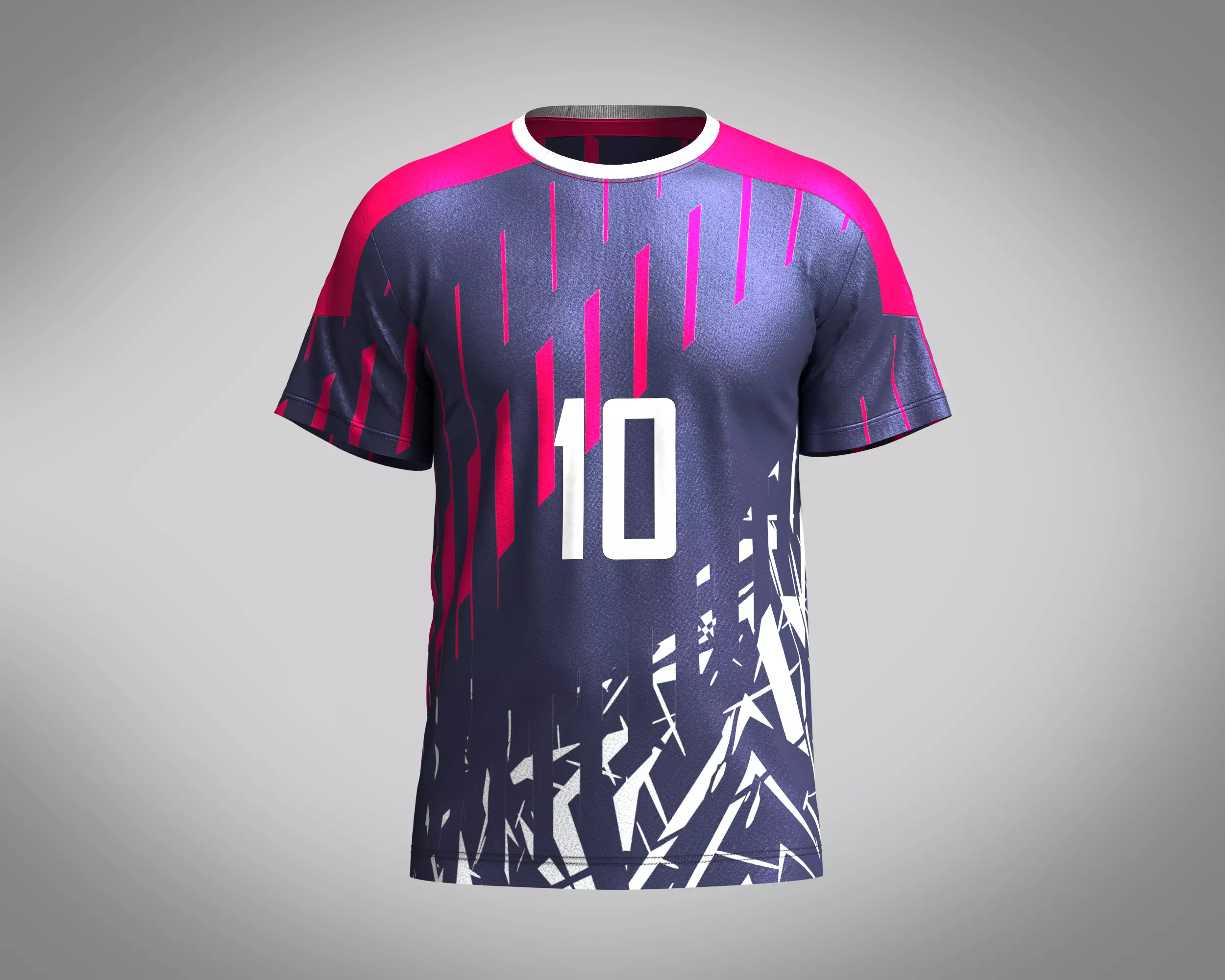Soccer Dark blue with multi color Jersey Player-10 3D model_0