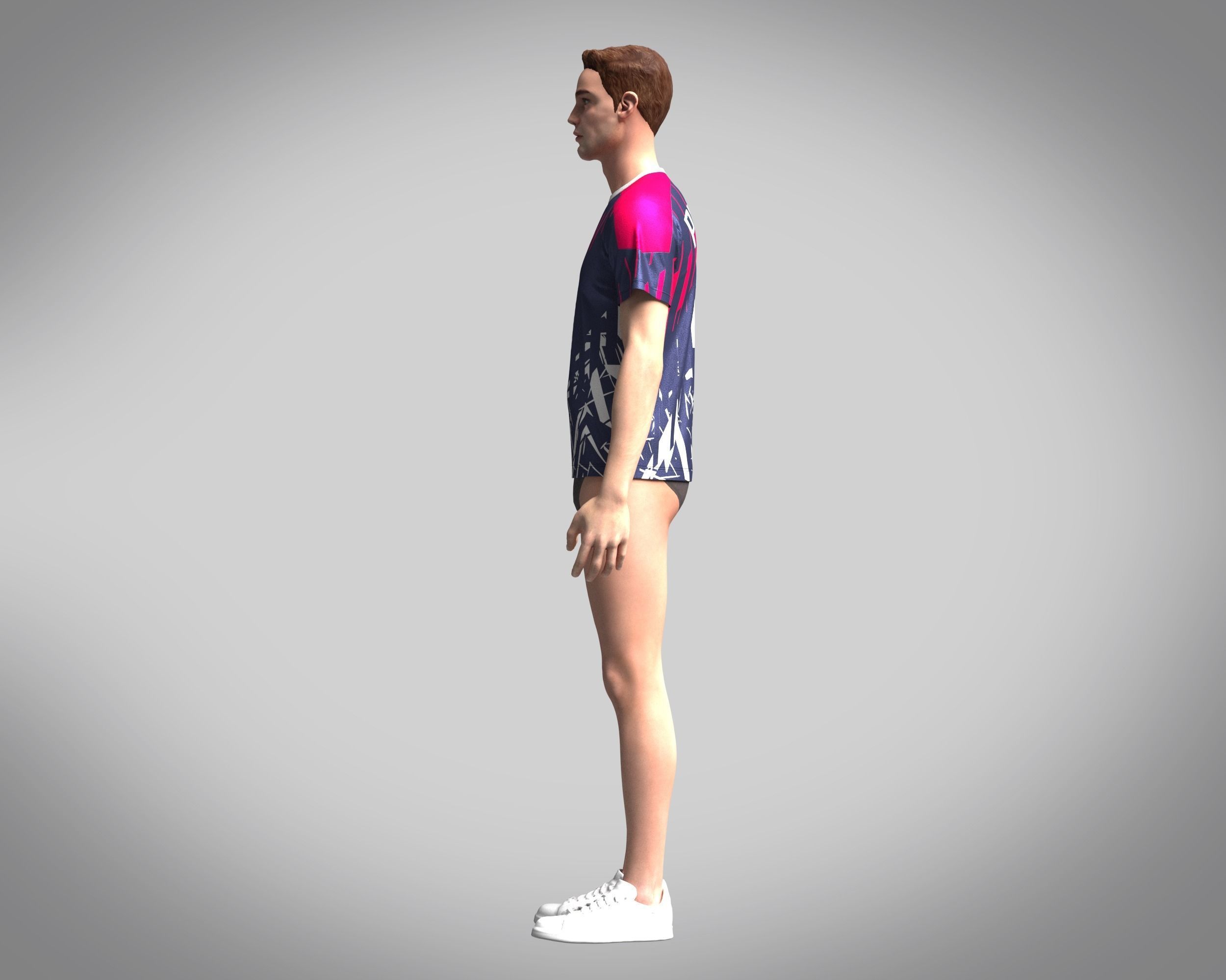 Soccer Dark blue with multi color Jersey Player-10 3D model_9