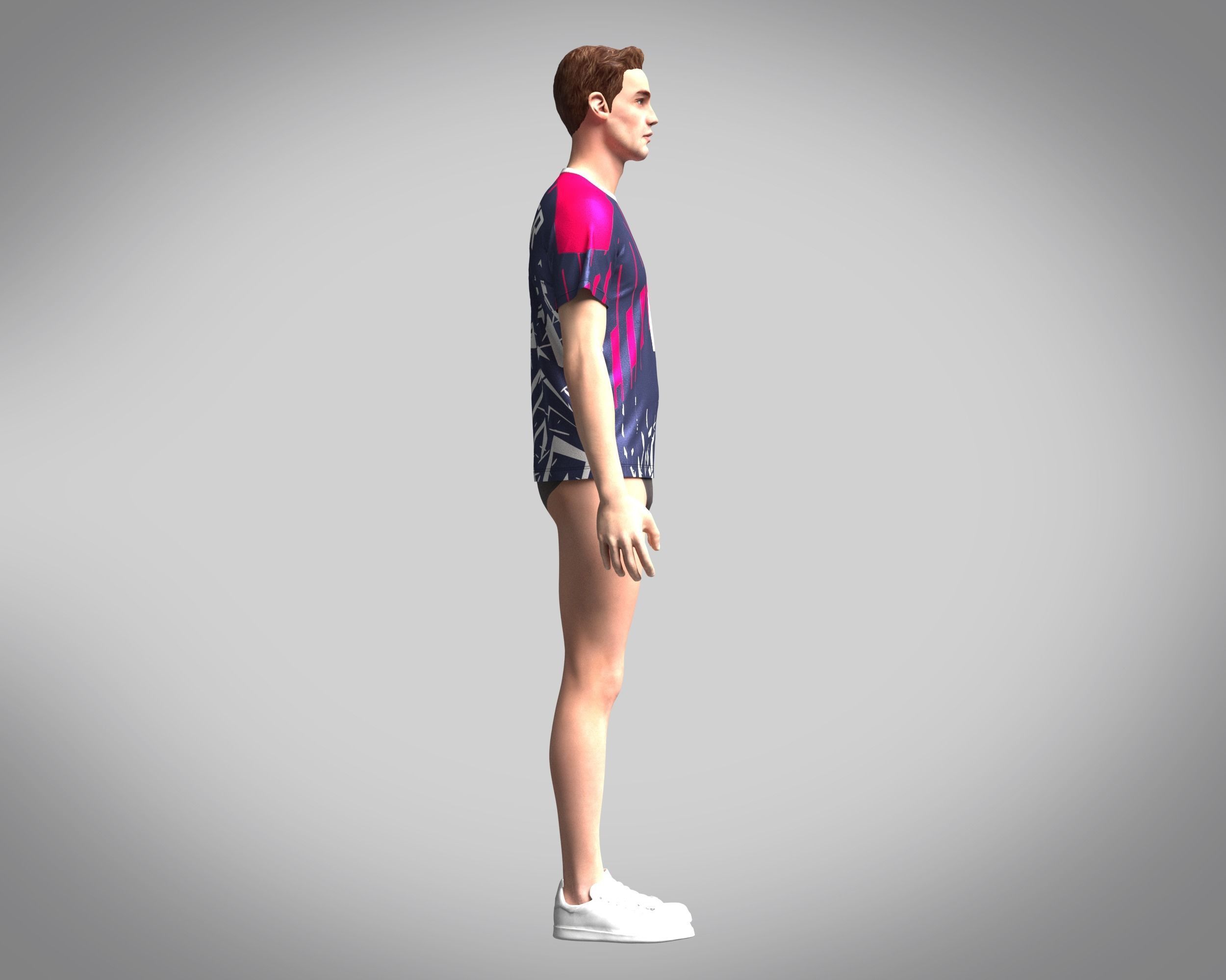 Soccer Dark blue with multi color Jersey Player-10 3D model_7