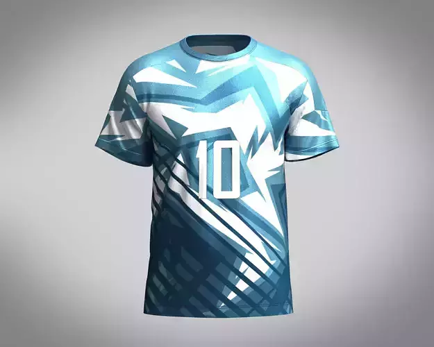 Soccer Blue and white color Jersey Player-10