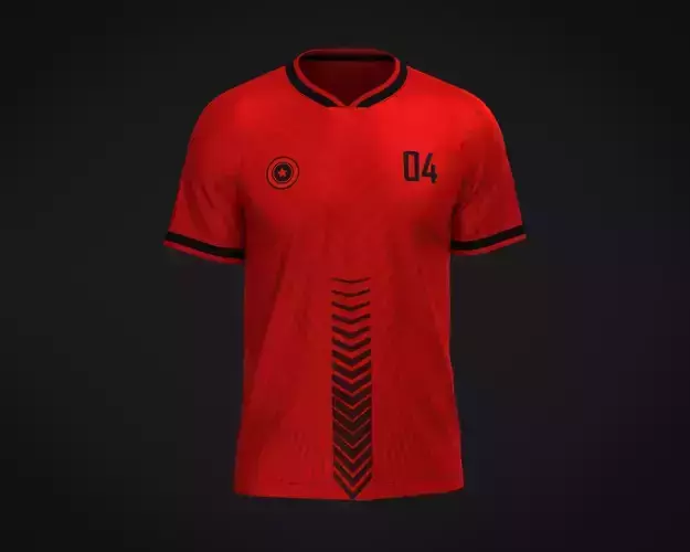 Soccer Red Jersey Player-04