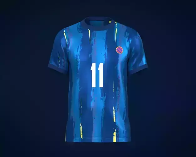 Soccer Football cobalt Blue Jersey Player-11