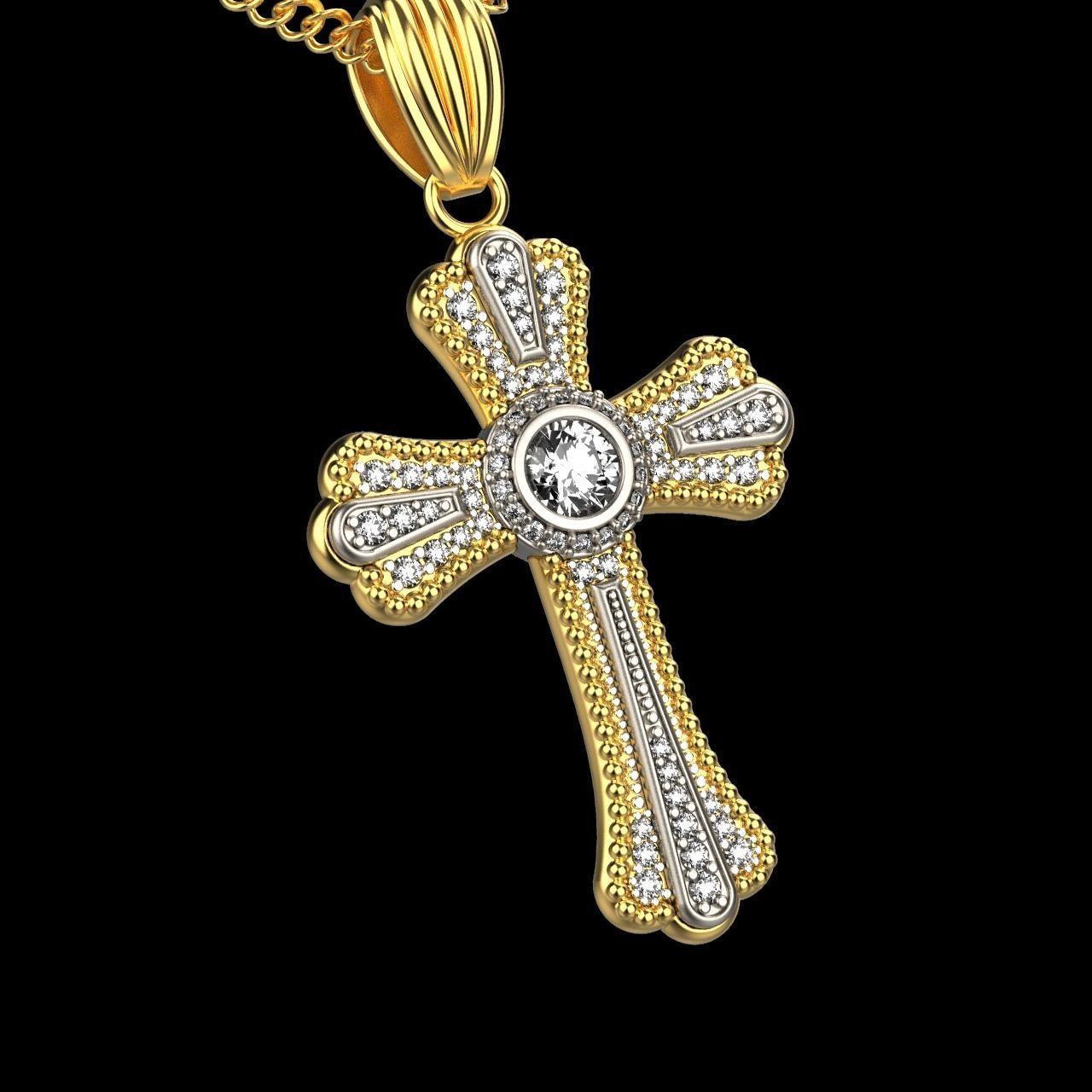 CROSS PENDANT  3D print model_6