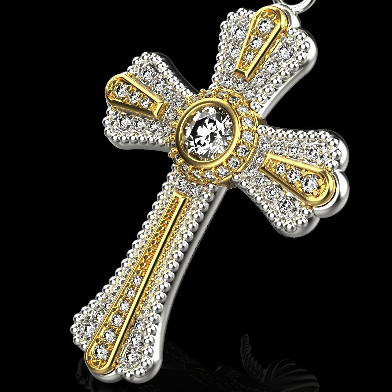 CROSS PENDANT  3D print model_4