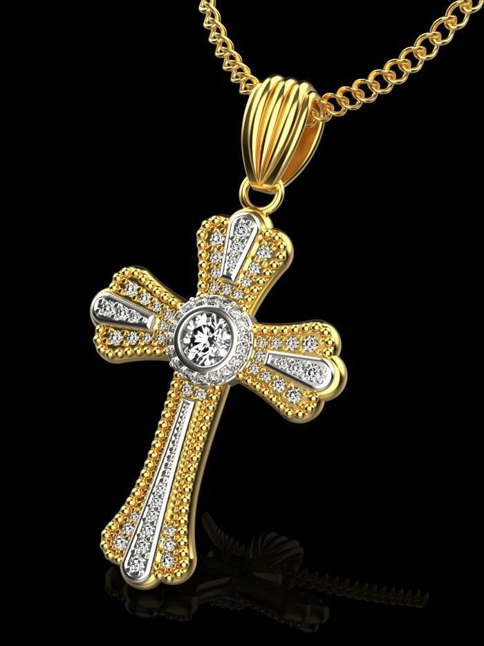 CROSS PENDANT  3D print model_1