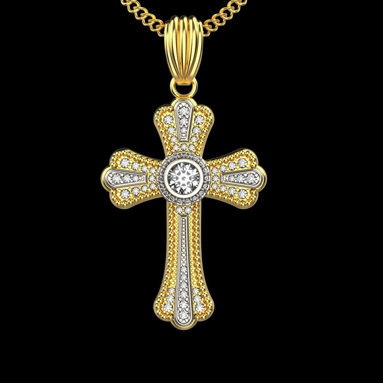 CROSS PENDANT  3D print model_7