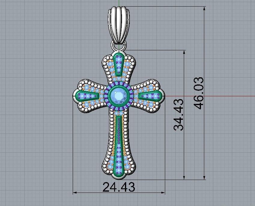 CROSS PENDANT  3D print model_17