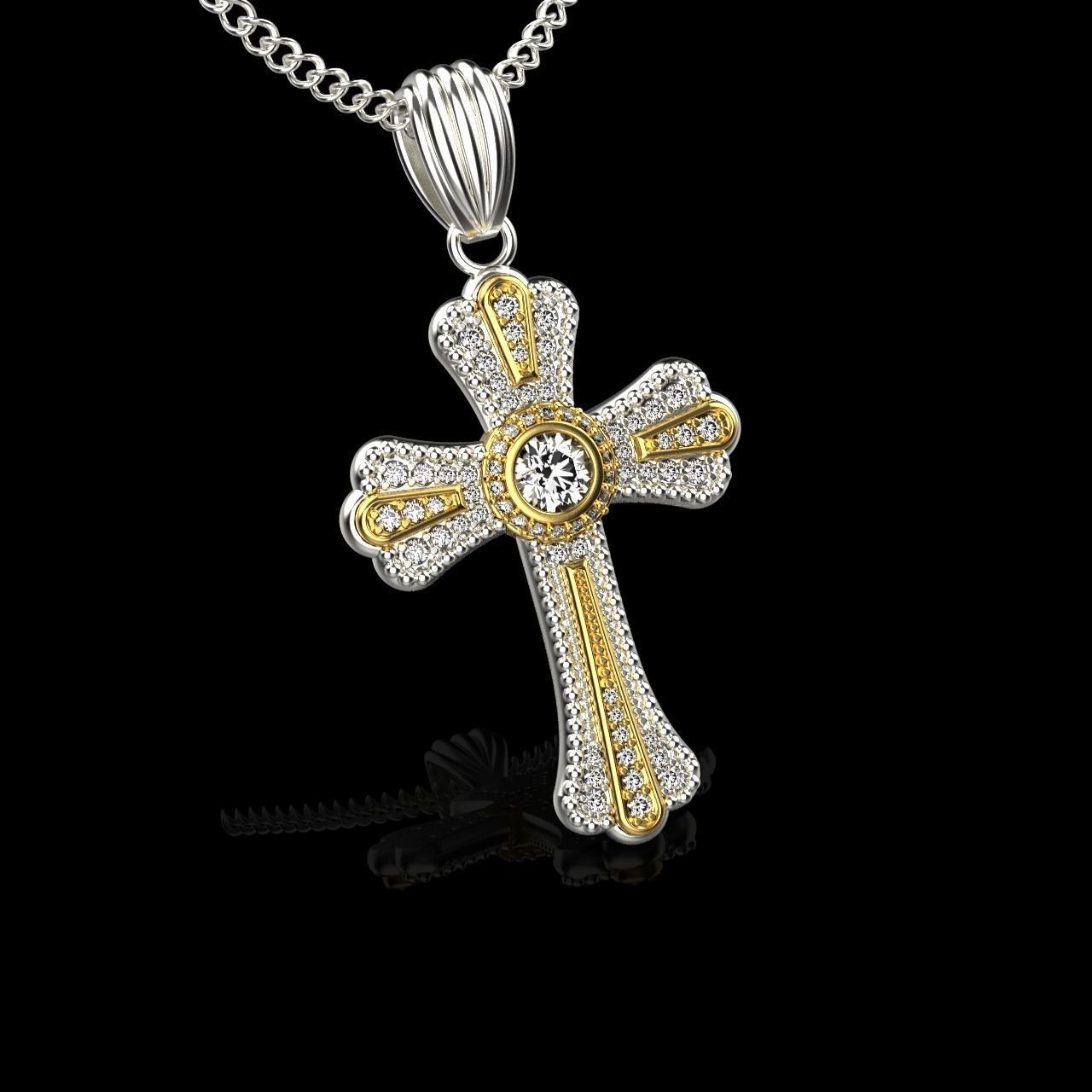 CROSS PENDANT  3D print model_3