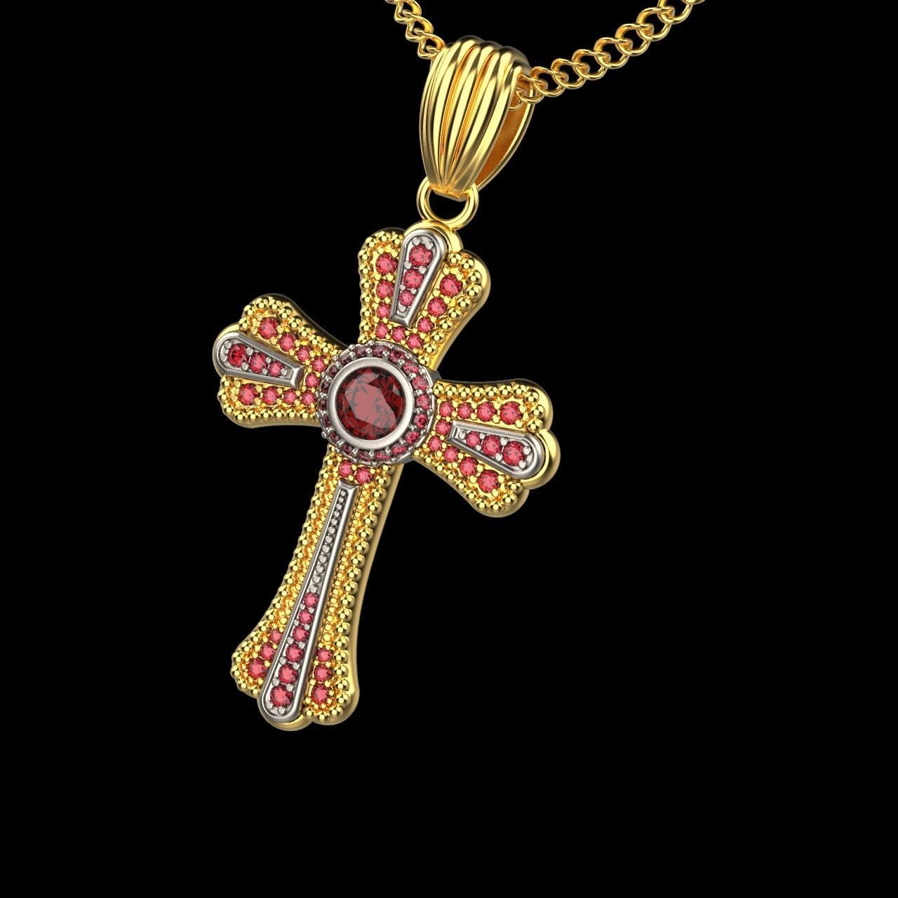 CROSS PENDANT  3D print model_8