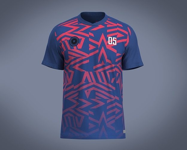 Soccer Blue jersey Player 05 3D model