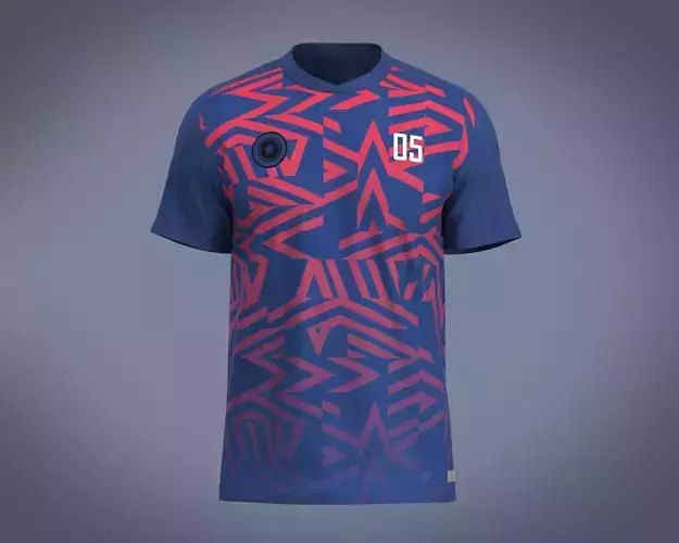 Soccer Blue jersey Player 05