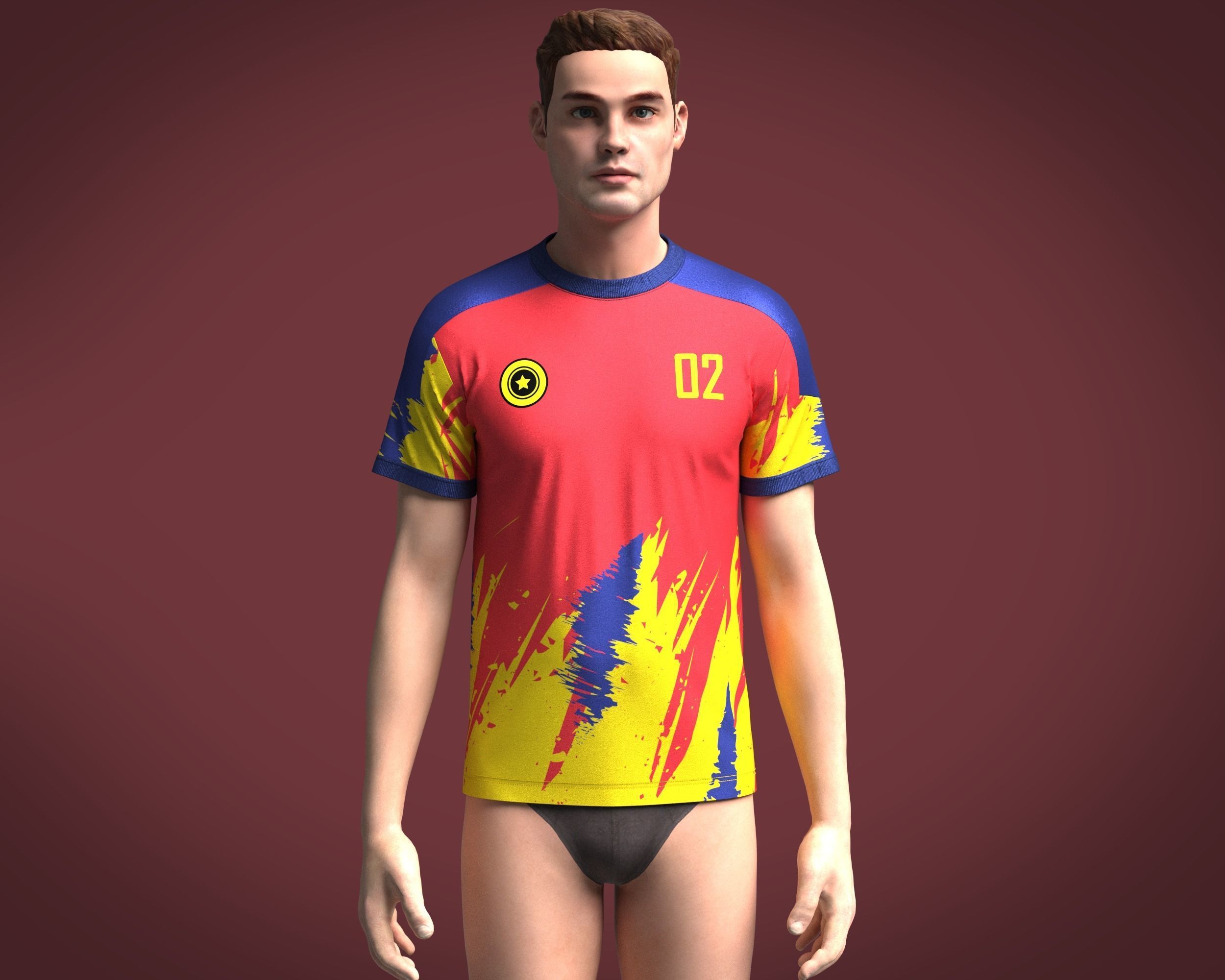 Soccer Third Jersey Player 02 3D model_6