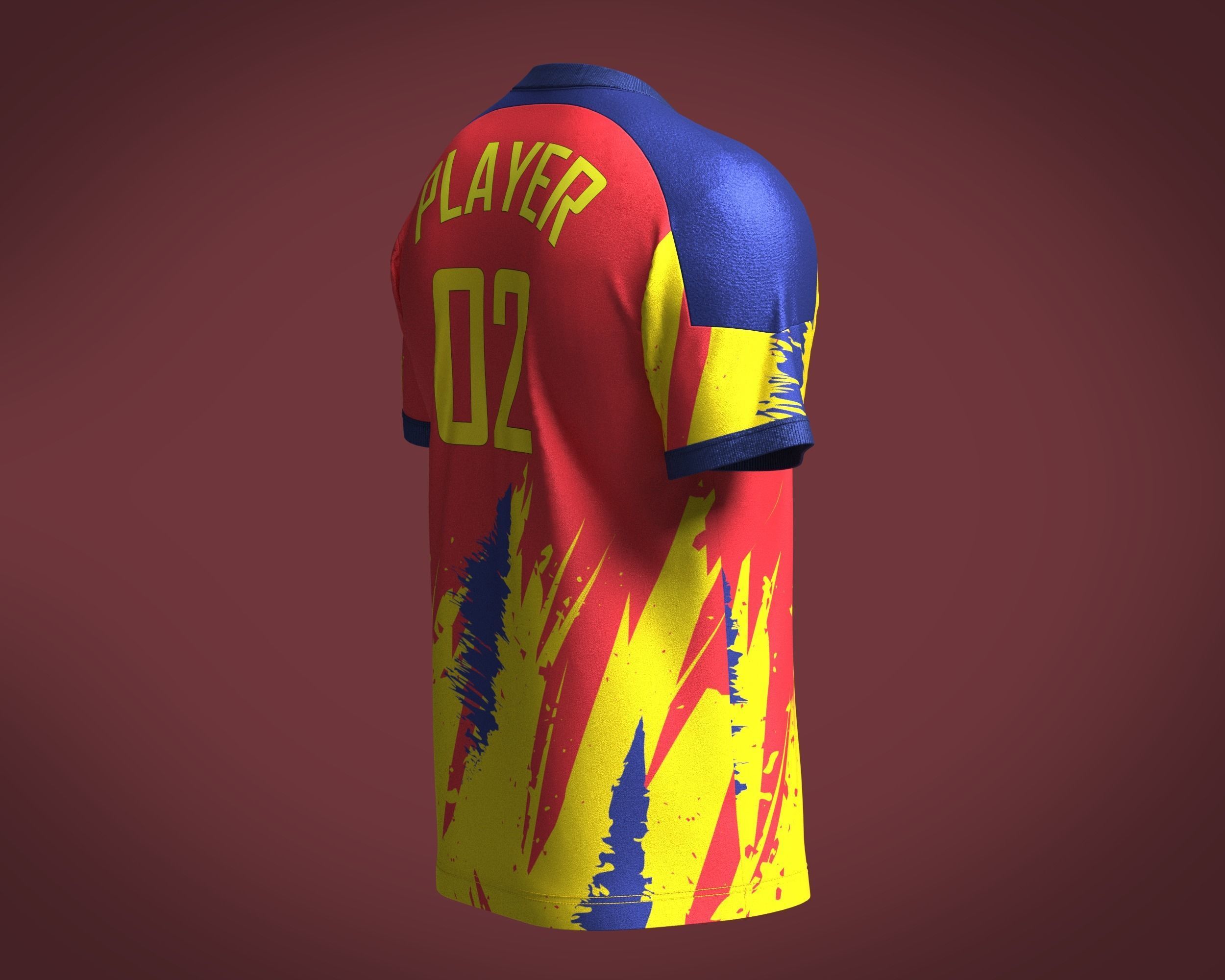 Soccer Third Jersey Player 02 3D model_2