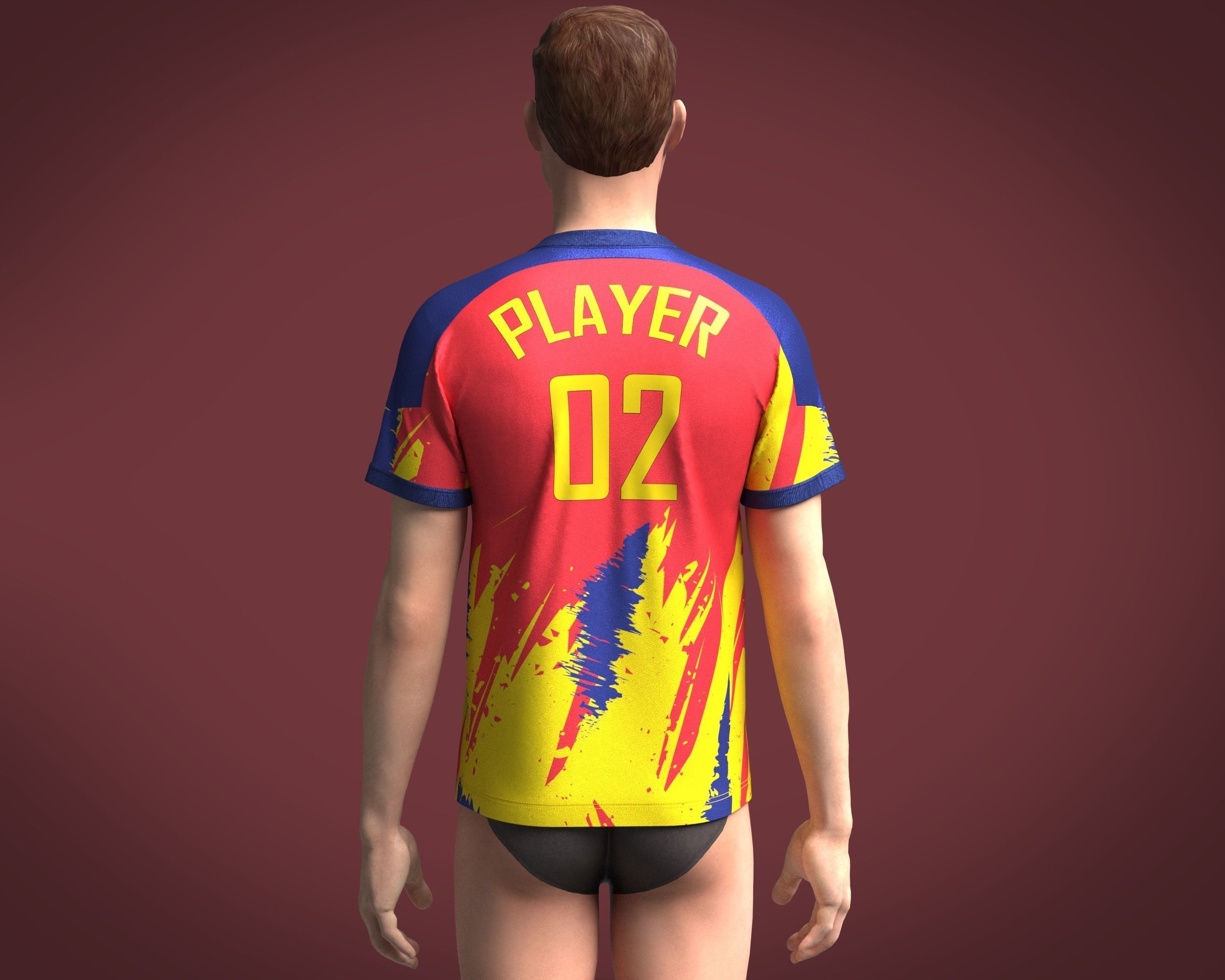 Soccer Third Jersey Player 02 3D model_7