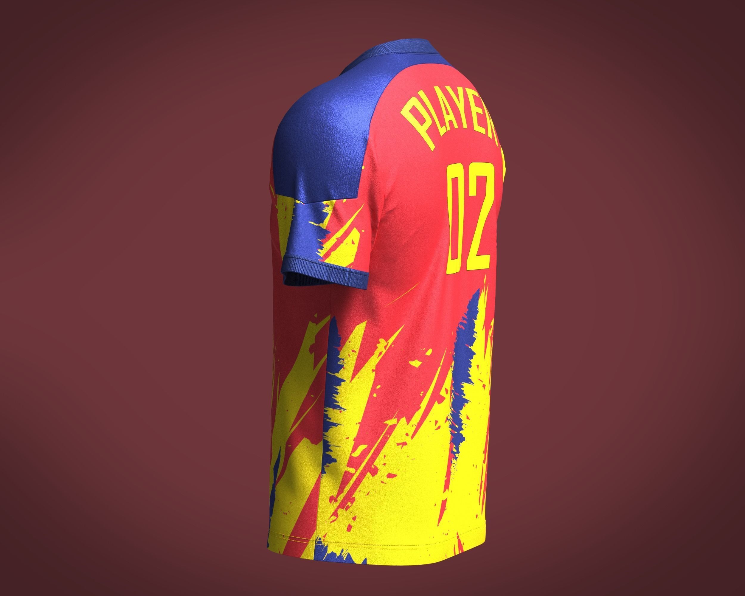 Soccer Third Jersey Player 02 3D model_4