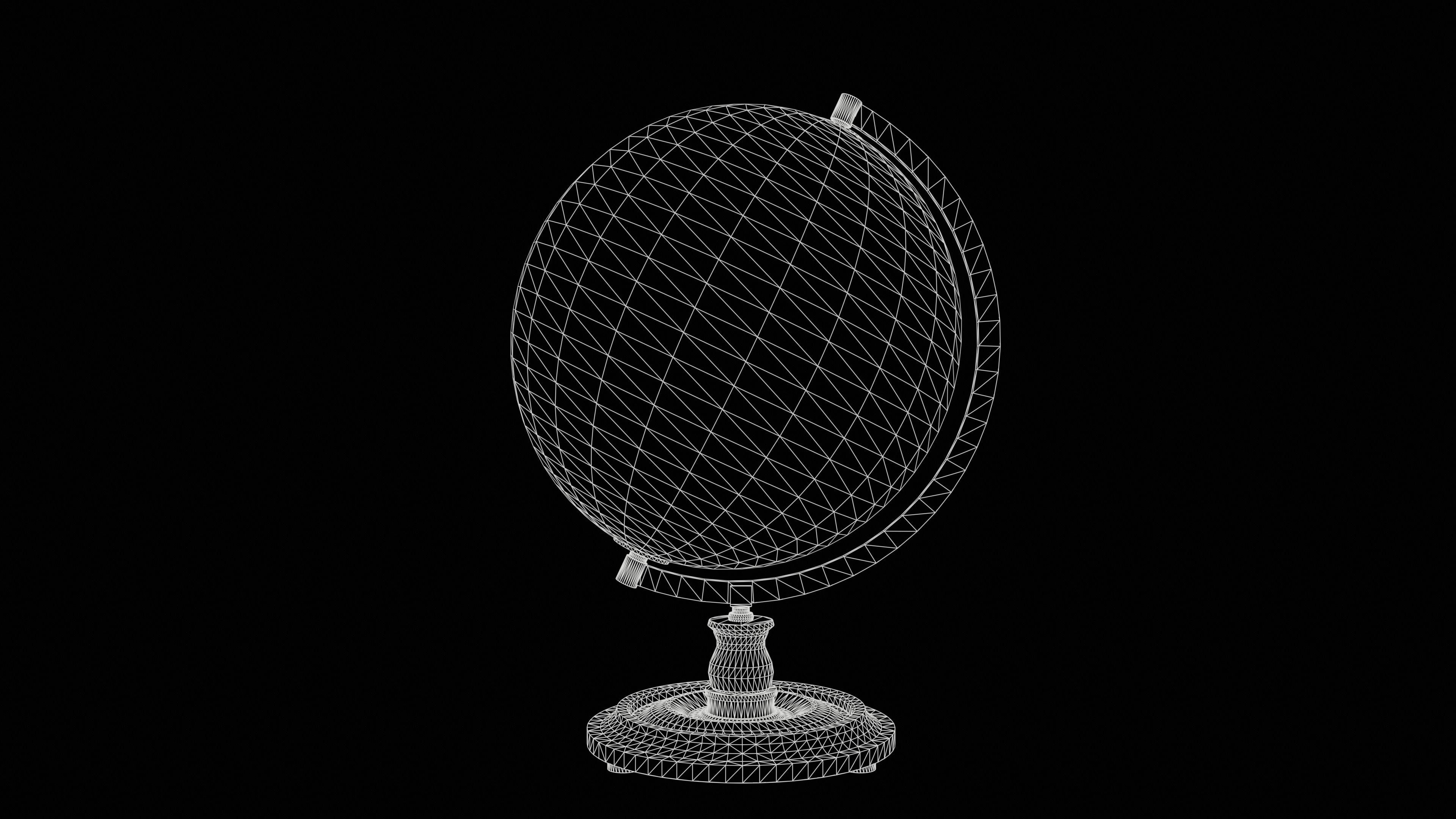 Antique Globe Low-poly 3D model_9