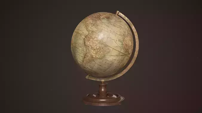 Antique Globe Low-poly 3D model