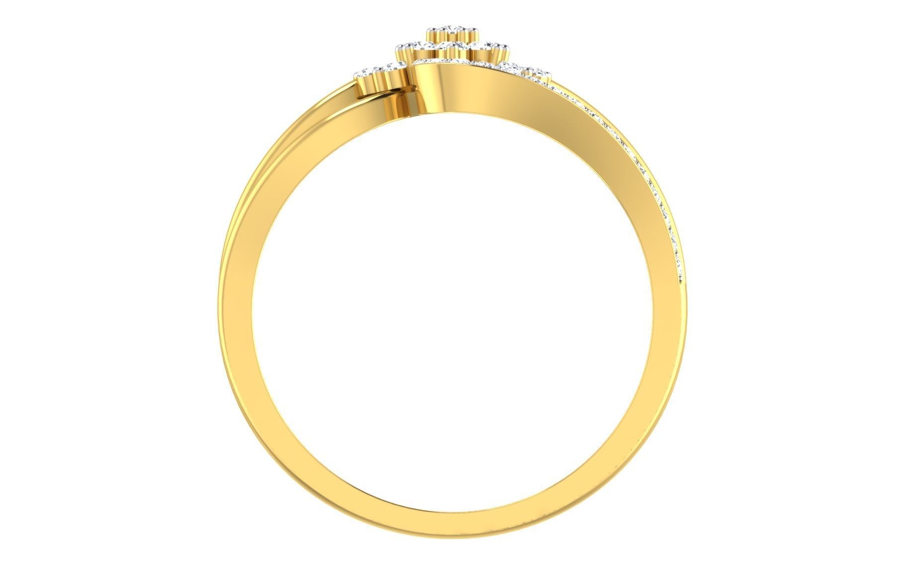 Light Weight Gold Diamond Rings-R-4140 3D print model_3