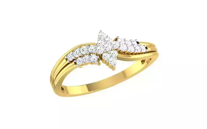 Light Weight Gold Diamond Rings-R-4141