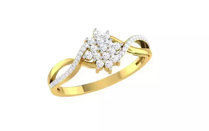 Light Weight Gold Diamond Rings-R-4142