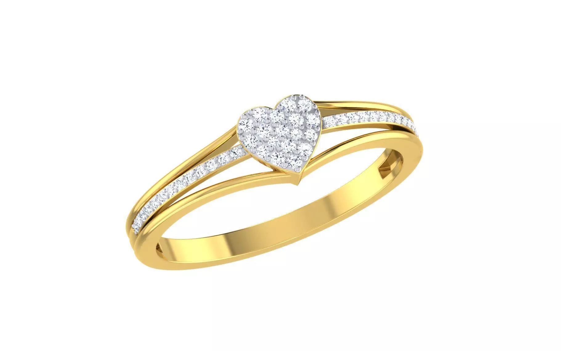 Light Weight Gold Diamond Rings-R-4143 3D print model