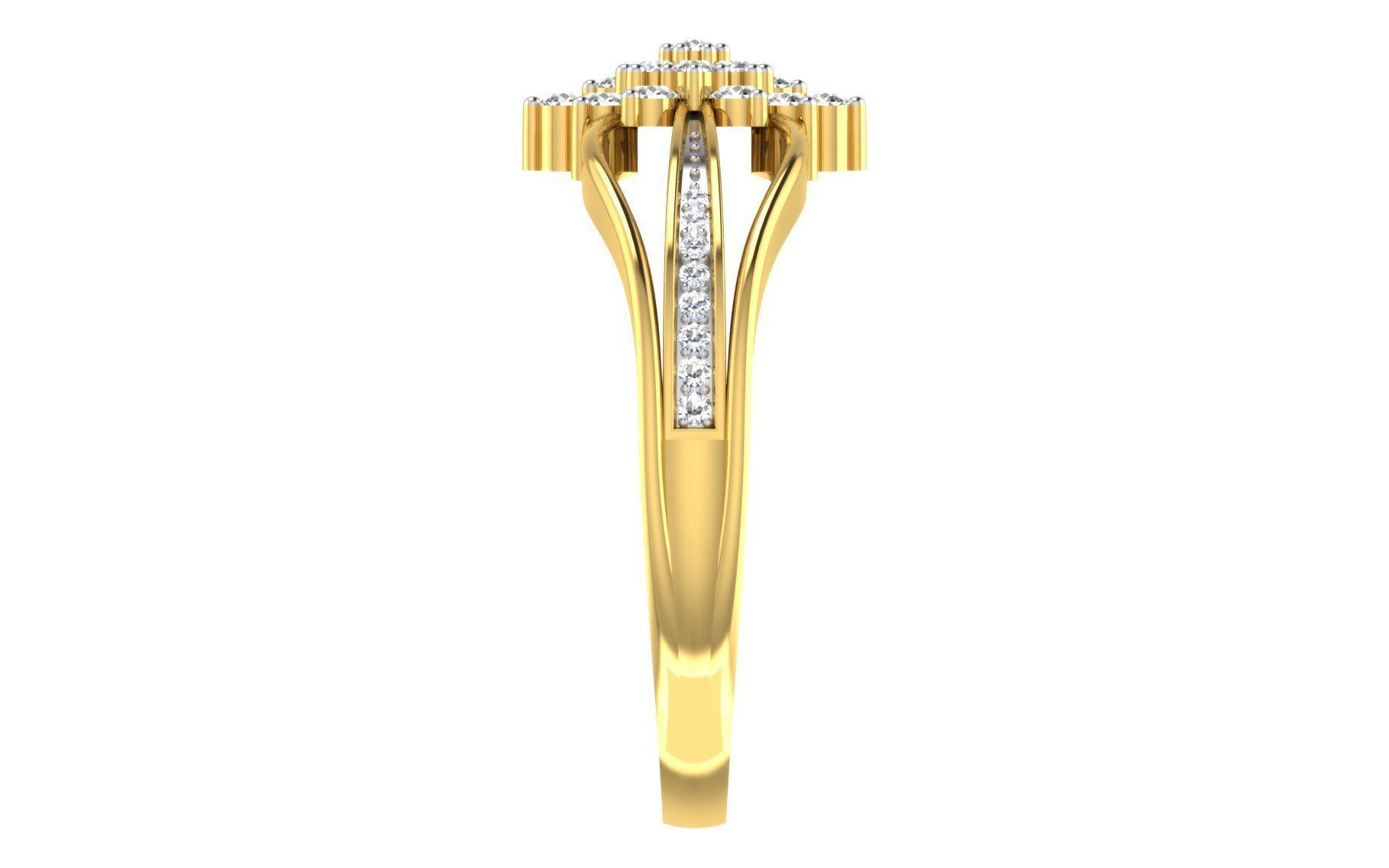 Light Weight Gold Diamond Rings-R-4144 3D print model_1