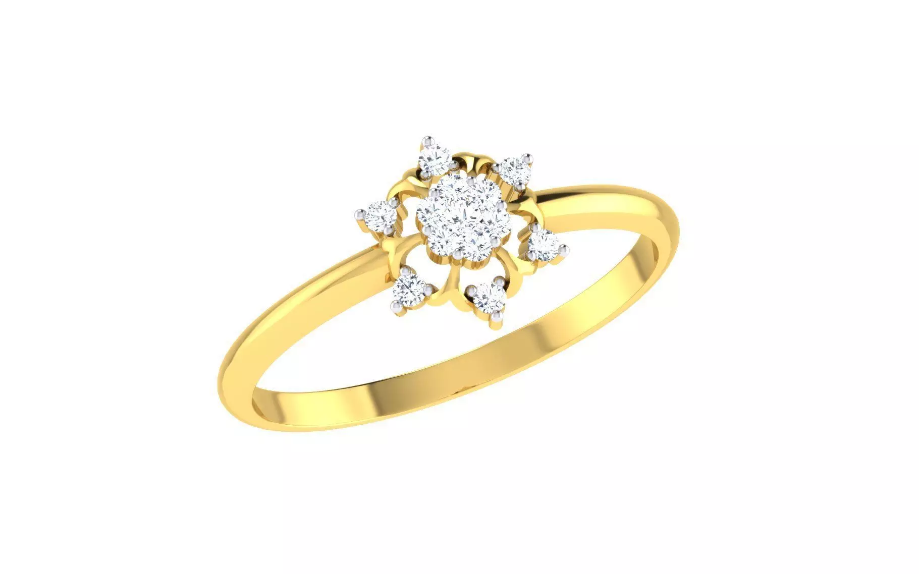 Light Weight Gold Diamond Rings-R-4148 3D print model