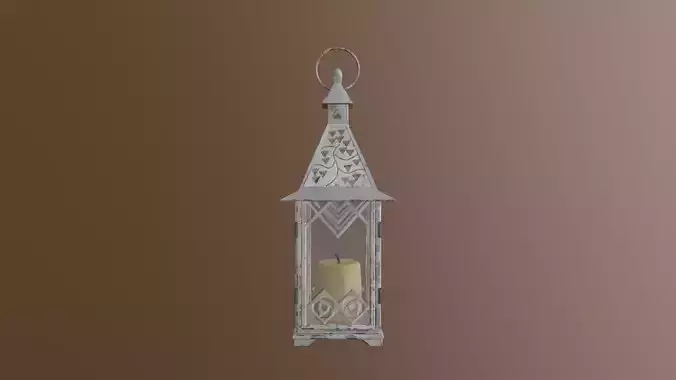 Candle Lantern Low-poly 3D model
