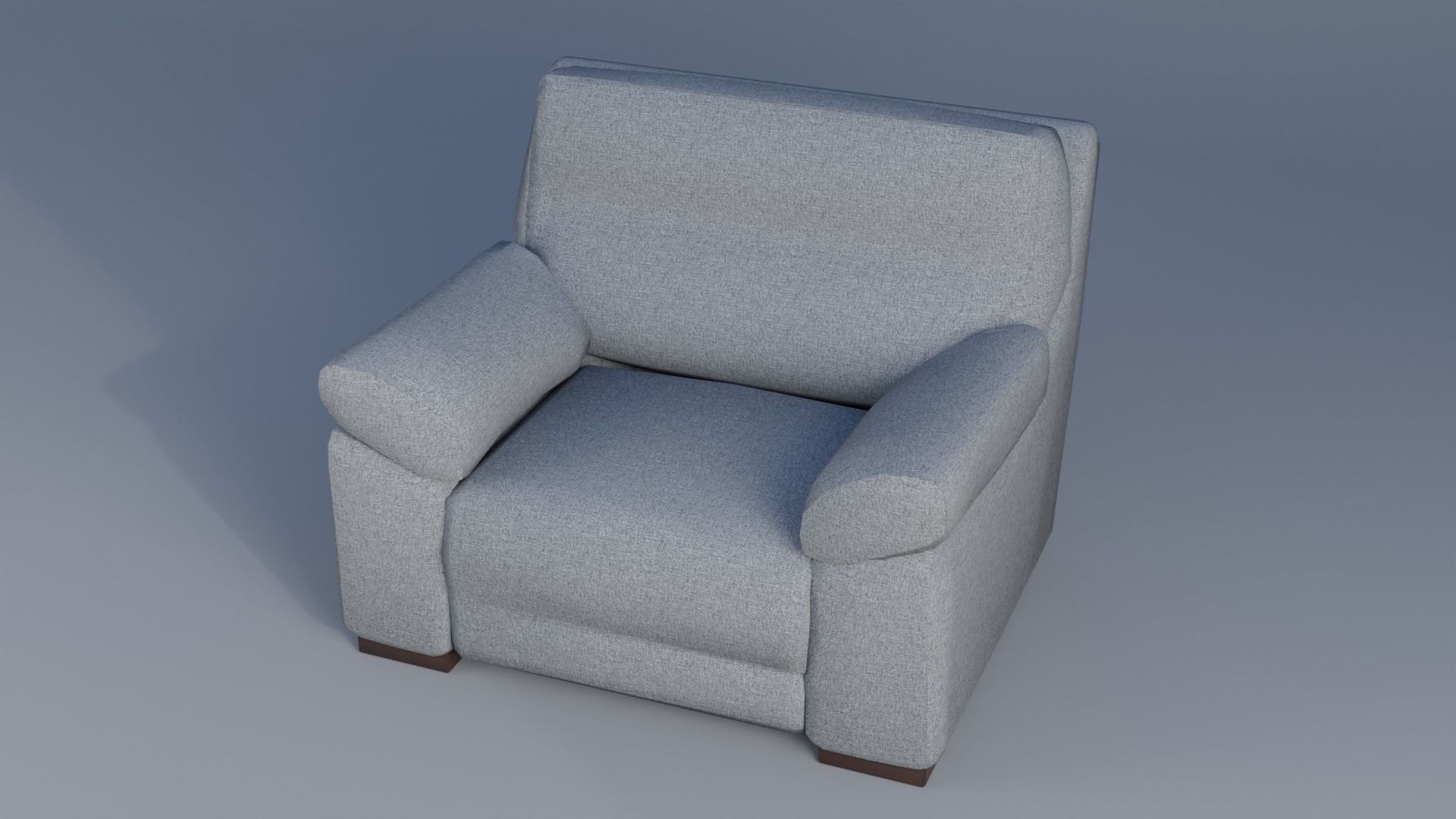 Gray sofa Low-poly 3D model_1