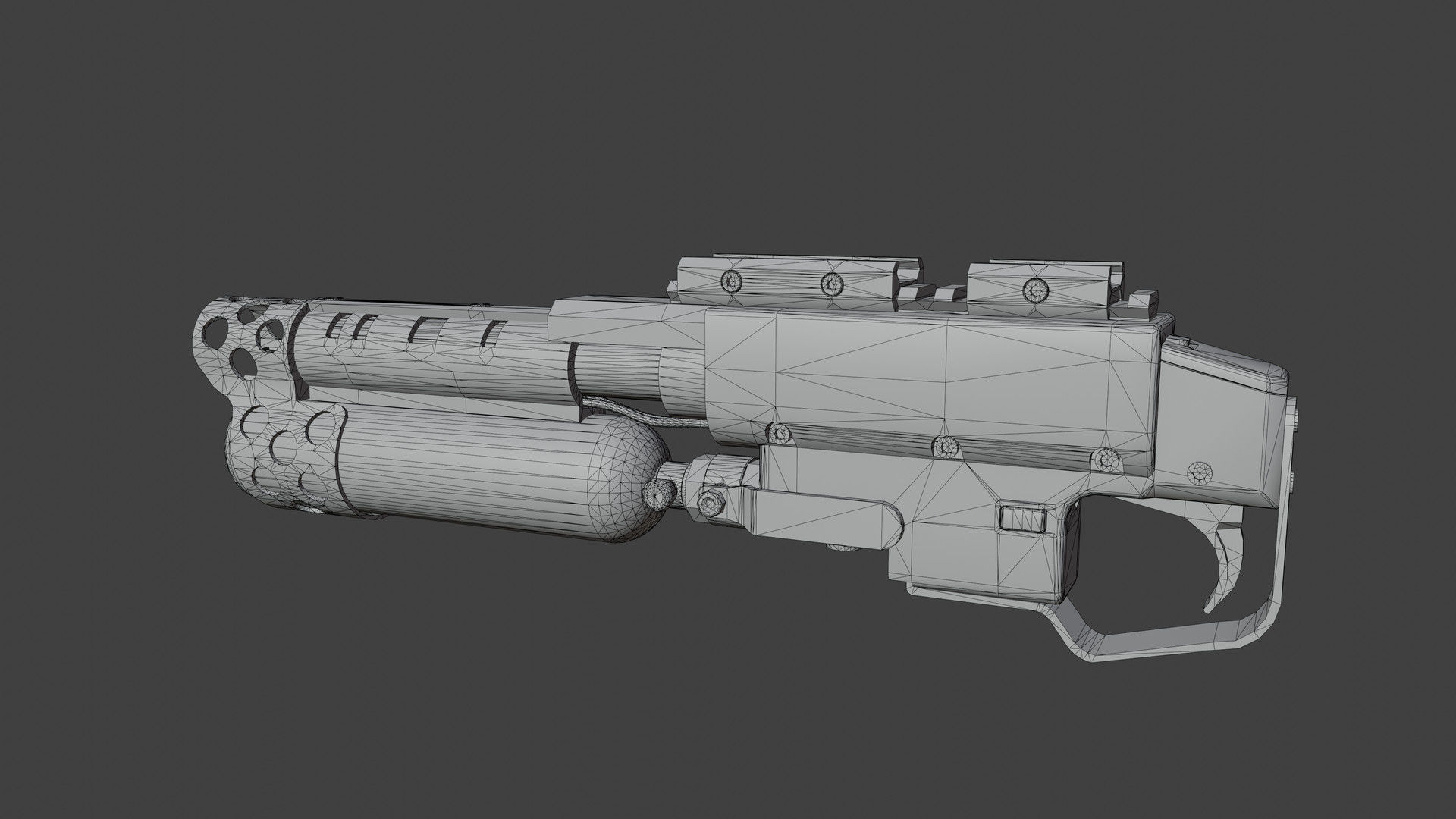 Under Barrel Flamethrower Low-poly 3D model_6